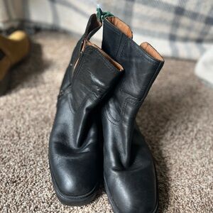 Black chunky heel bootie